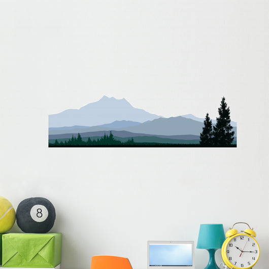 silhouette of coniferous forests for you design Wall Mural