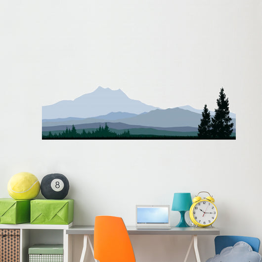 silhouette of coniferous forests for you design Wall Mural