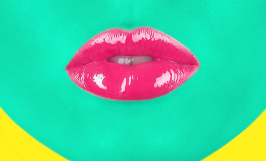 Close-Up Portrait Of Girl With Green Skin And Pink Lips Wall Decal