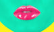 Close-Up Portrait Of Girl With Green Skin And Pink Lips Wall Decal