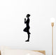 Woman Exercising Vrksasana Tree Pose Yoga Silhouette Wall Decal