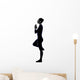 Woman Exercising Vrksasana Tree Pose Yoga Silhouette Wall Decal