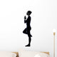 Woman Exercising Vrksasana Tree Pose Yoga Silhouette Wall Decal