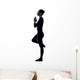 Woman Exercising Vrksasana Tree Pose Yoga Silhouette Wall Decal