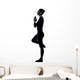 Woman Exercising Vrksasana Tree Pose Yoga Silhouette Wall Decal