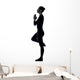 Woman Exercising Vrksasana Tree Pose Yoga Silhouette Wall Decal