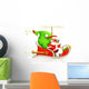 Santa Claus on sledge, vector illustration Wall Decal