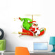Santa Claus on sledge, vector illustration Wall Decal