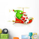 Santa Claus on sledge, vector illustration Wall Decal