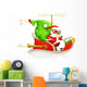 Santa Claus on sledge, vector illustration Wall Decal