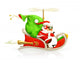 Santa Claus On Sledge, Vector Illustration Wall Decal