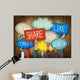 Hands Holding Speech Bubbles Wall Decal