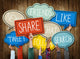 Hands Holding Speech Bubbles Wall Decal