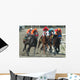 Race Horses Turning Into the Stretch Wall Mural