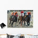Race Horses Turning Into the Stretch Wall Mural