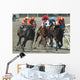 Race Horses Turning Into the Stretch Wall Mural