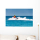 Boat trip on the water scooter. Wall Mural