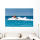 Boat trip on the water scooter. Wall Mural