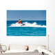 Boat trip on the water scooter. Wall Mural