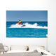 Boat trip on the water scooter. Wall Mural