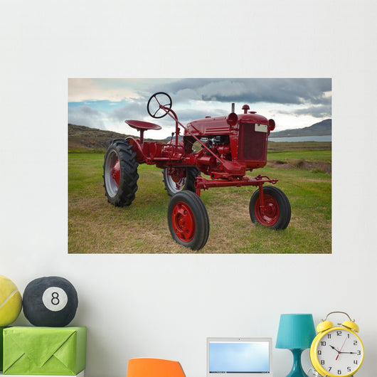 Retro Tractor Iceland Field Wall Decal