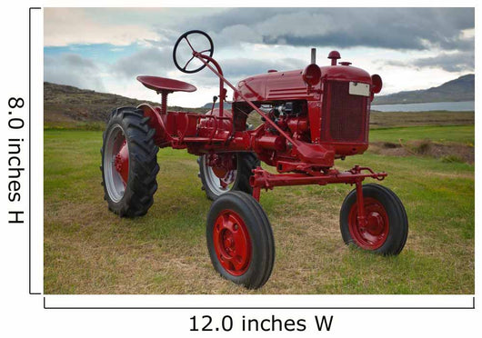 Retro Tractor Iceland Field Wall Decal