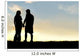 Silhouette of Happy Couple Holding Hands and Talking at Sunset Wall Mural