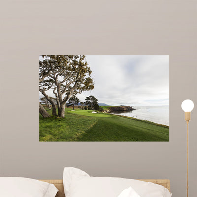 Pebble Beach Golf Course Wall Decal shown on a wall