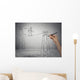 Businessman walking on a rope balancing on high altitude Wall Mural