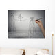 Businessman walking on a rope balancing on high altitude Wall Mural