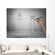Businessman walking on a rope balancing on high altitude Wall Mural