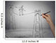 Businessman walking on a rope balancing on high altitude Wall Mural