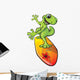 Gecko Character on a Surf Board Wall Decal