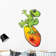 Gecko Character on a Surf Board Wall Decal