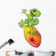 Gecko Character on a Surf Board Wall Decal