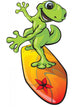 Gecko Character On A Surf Board Wall Decal