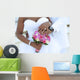Black couple, hands and flowers Wall Mural