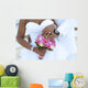 Black couple, hands and flowers Wall Mural