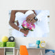 Black couple, hands and flowers Wall Mural