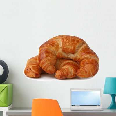 Breakfast Croissant Wall Decal shown on a wall