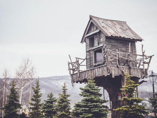 Wooden Tree House With A Retro Filter Effect Wall Decal