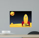 Space Ship Planet Wall Decal