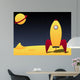 Space ship planet Wall Mural
