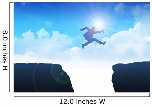 Man jumping over the ravine Wall Mural