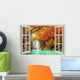 Open Window with Waterfall Wall Decal