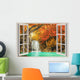Open Window with Waterfall Wall Decal