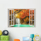 Open Window with Waterfall Wall Decal