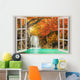Open Window with Waterfall Wall Decal