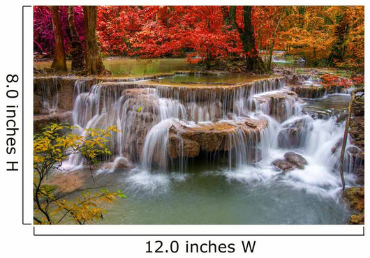 Waterfall in deep rain forest jungle (Huay Mae Kamin Waterfall i Wall Mural