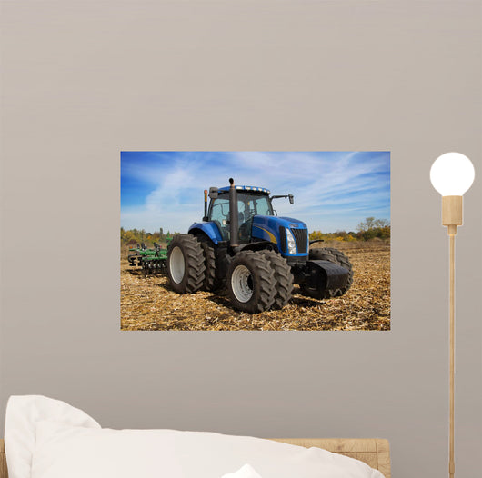 Modern Farm Tractor with Wall Decal